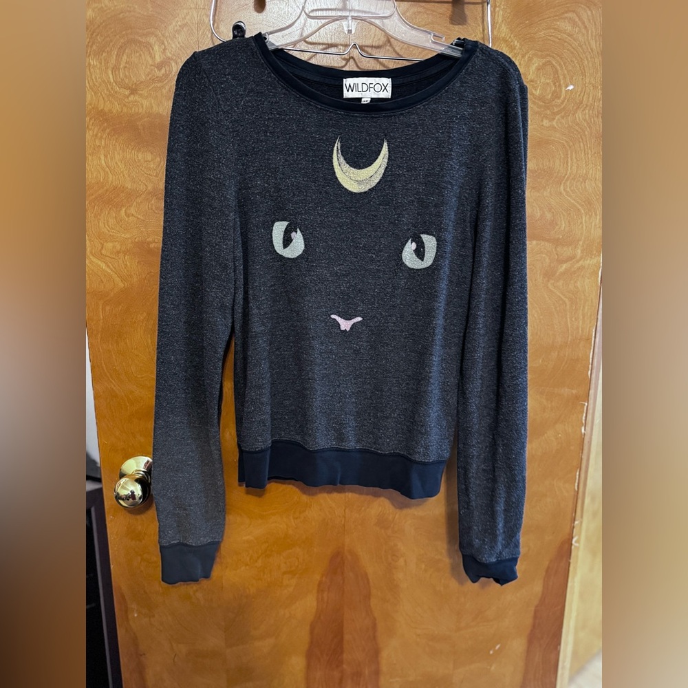 Wildfox cat and moon sweatshirt xs
